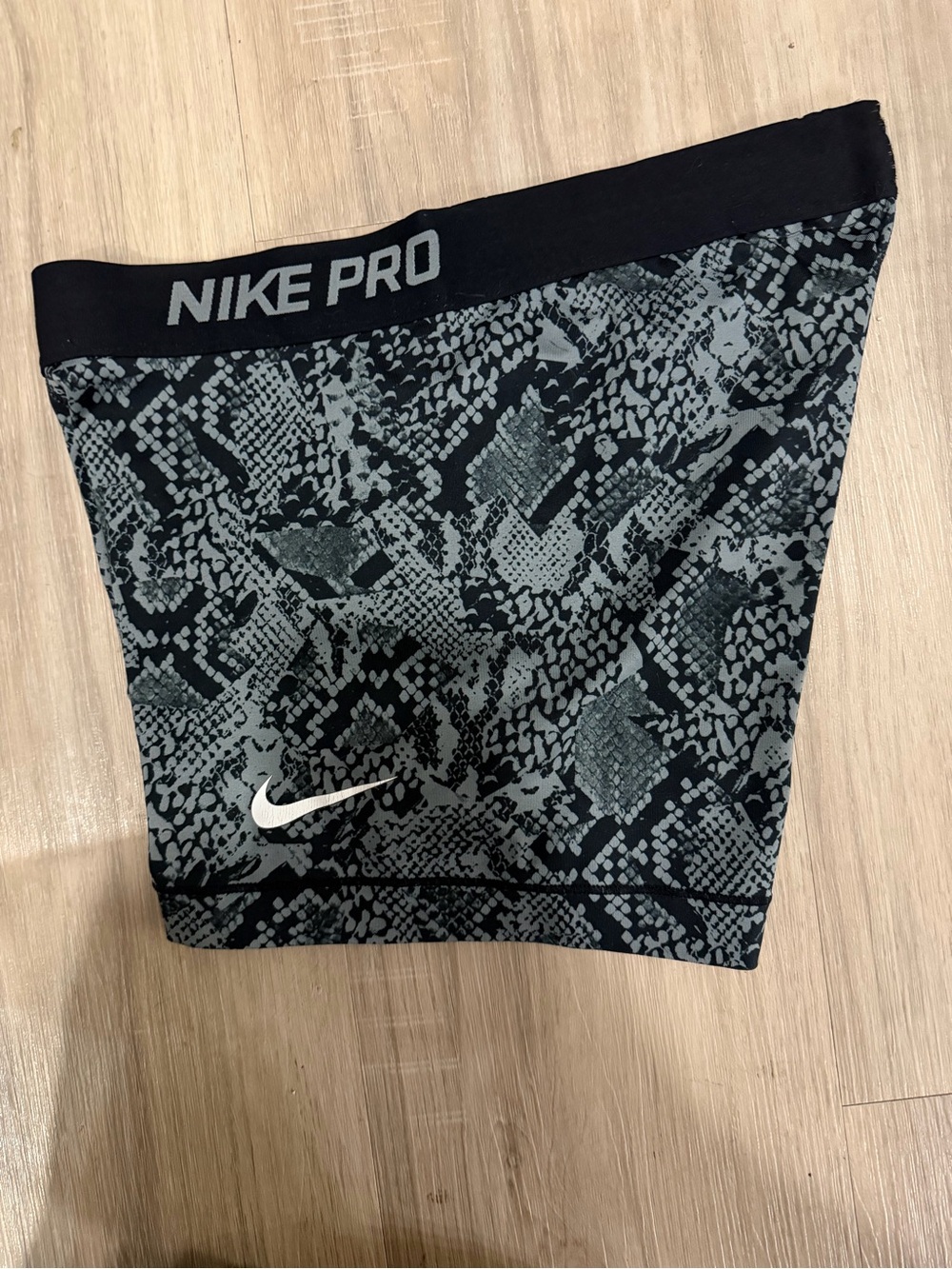 Nike Pro Black & Gray Snake-Print Shorts